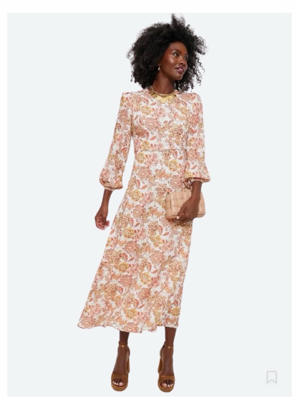 NEW Hyacinth House Saffron Floral Sophia Maxi Dress Orange Size M